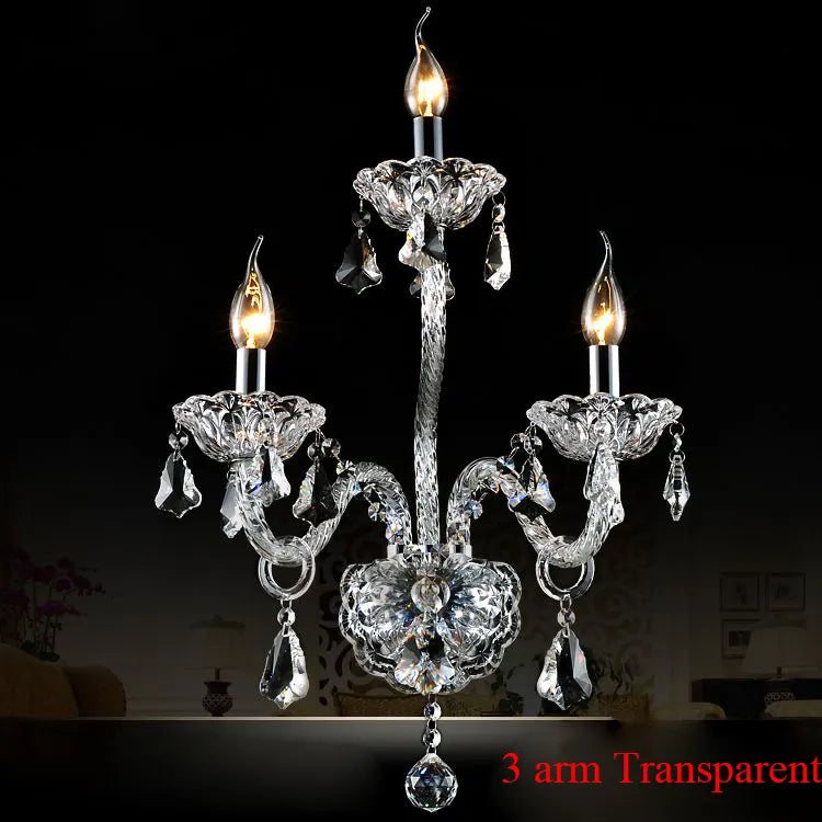 LED K9 transparent clear /cognic Crystal sconce candle design